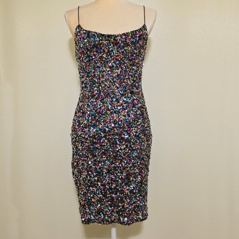 Women's B. SMART Sequin Bodycon Party Mini Dress Sz M EUC